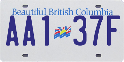 BC license plate AA137F