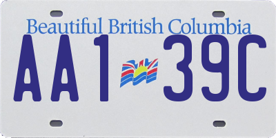 BC license plate AA139C