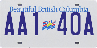 BC license plate AA140A