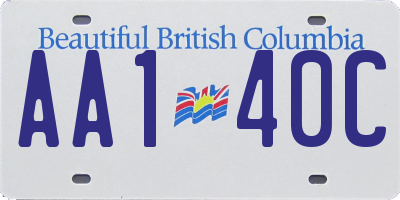 BC license plate AA140C