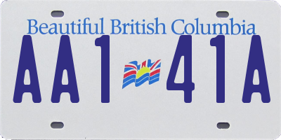 BC license plate AA141A