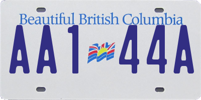 BC license plate AA144A