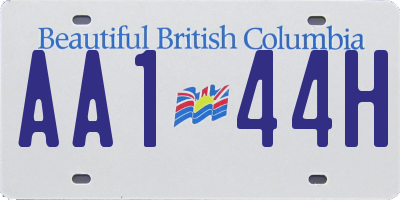 BC license plate AA144H