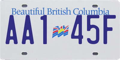 BC license plate AA145F