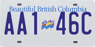 BC license plate AA146C