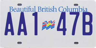BC license plate AA147B