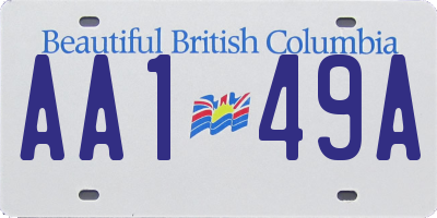 BC license plate AA149A