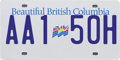 BC license plate AA150H