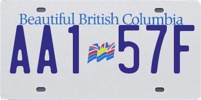 BC license plate AA157F