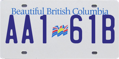 BC license plate AA161B