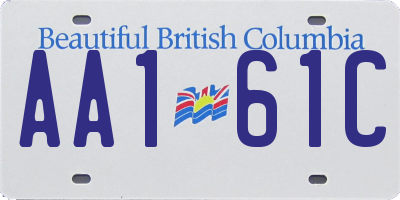 BC license plate AA161C