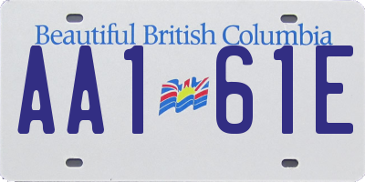 BC license plate AA161E