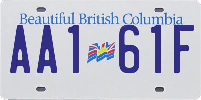 BC license plate AA161F