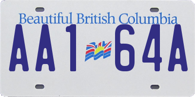 BC license plate AA164A