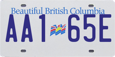 BC license plate AA165E