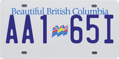 BC license plate AA165I