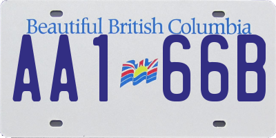 BC license plate AA166B