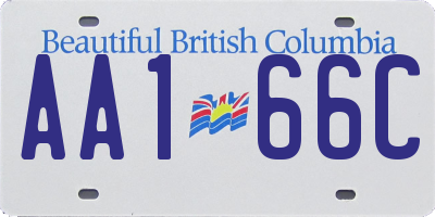 BC license plate AA166C