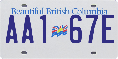 BC license plate AA167E