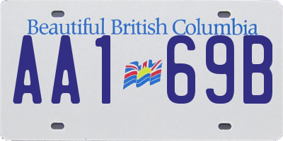 BC license plate AA169B
