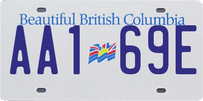BC license plate AA169E