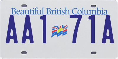 BC license plate AA171A