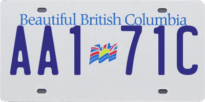 BC license plate AA171C