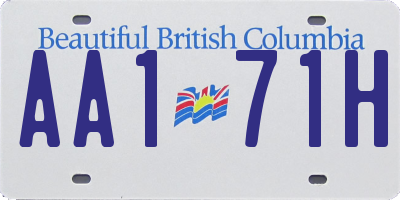 BC license plate AA171H