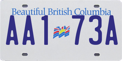 BC license plate AA173A
