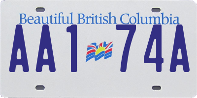 BC license plate AA174A