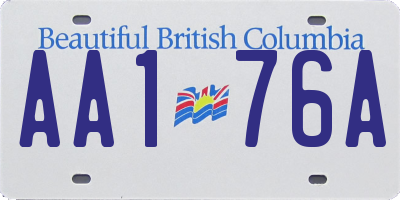 BC license plate AA176A