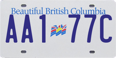 BC license plate AA177C
