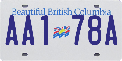 BC license plate AA178A