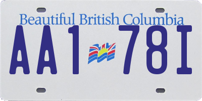 BC license plate AA178I