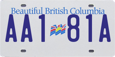 BC license plate AA181A