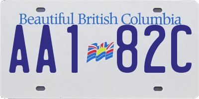 BC license plate AA182C