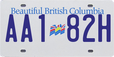 BC license plate AA182H