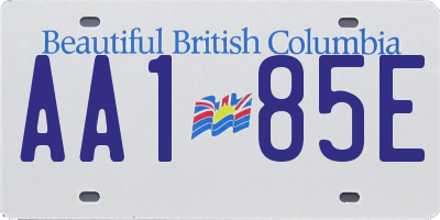 BC license plate AA185E