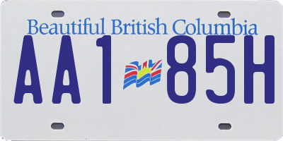 BC license plate AA185H