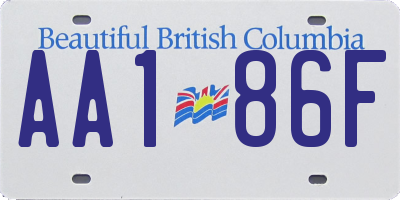 BC license plate AA186F