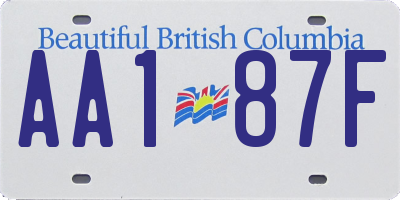 BC license plate AA187F