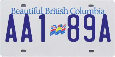 BC license plate AA189A