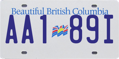 BC license plate AA189I