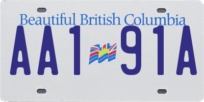 BC license plate AA191A