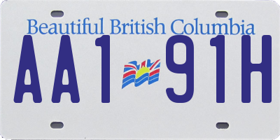 BC license plate AA191H