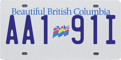 BC license plate AA191I