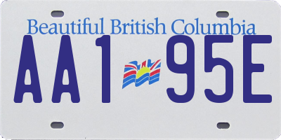 BC license plate AA195E