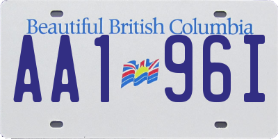 BC license plate AA196I