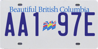BC license plate AA197E