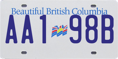 BC license plate AA198B